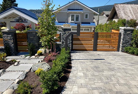 Custom stone retaining walls and outdoor steps